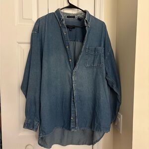 Classic Denim Blue Button Up Oversized Shirt